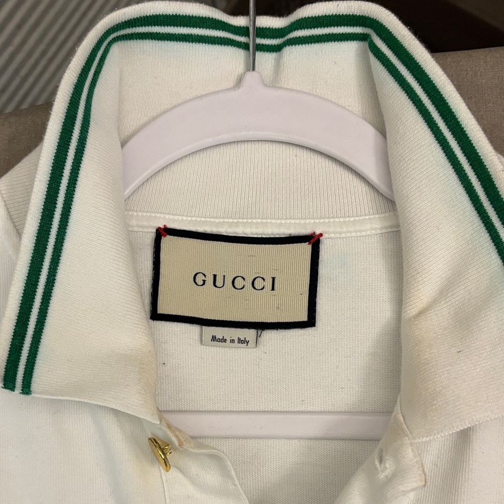 Gucci White Shirt with Green Accents